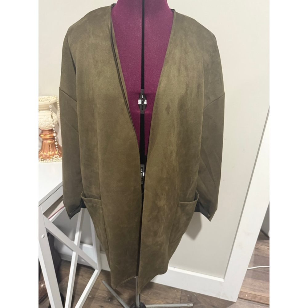 New Suede Feel Green Blazer Large